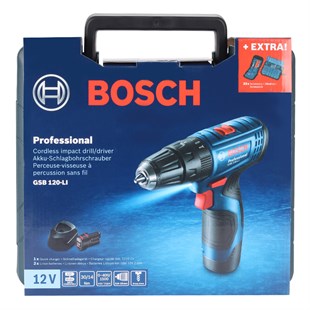 Bosch Professional GSB 120-LI  2 AH Akülü Darbeli Delme Vidalama + Aksesuar seti - 06019F3007