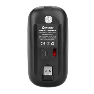 Everest SM-BT11 Usb Siyah 2in1 Bluetooth ve 2.4GHz Şarj Edilebilir Kablosuz Mouse 34662