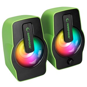 Rampage RMS-G7 FALSETTO 2.0 6 Watt RGB Ledli Yeşil Multimedia Gaming USB Speaker 30259