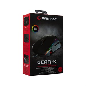 Rampage SMX-R115 GEAR-X 6400dpi Hareketli RGB Işıklı 9 Adet Makro Tuşlu Gaming Oyuncu Mouse 33504